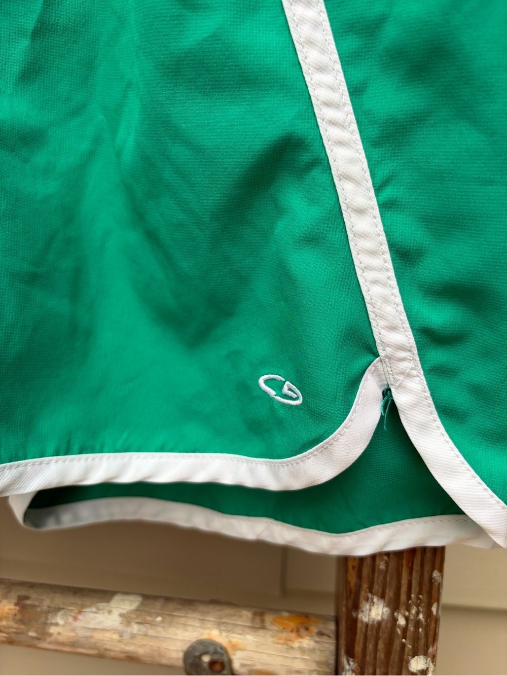 Champion Vintage Teal Athletic Shorts with White Trim - Picture 4 of 4
